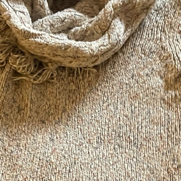 Kensie Scarf Sweater Knit Oatmeal Boho Size Large - Picture 11 of 11